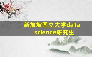 新加坡国立大学data science研究生